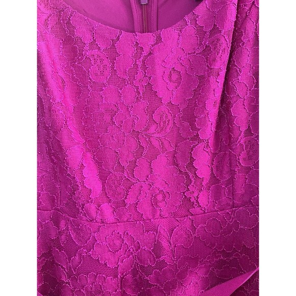Lane Bryant Floral Lace Fit & Flare Dress Size 16 Midi Magenta Romantic Cocktail - Picture 3 of 10